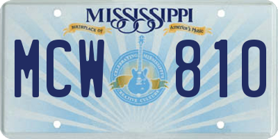 MS license plate MCW810