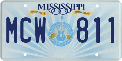 MS license plate MCW811