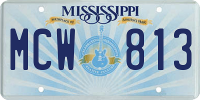 MS license plate MCW813