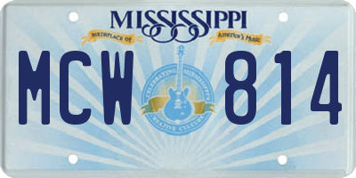 MS license plate MCW814