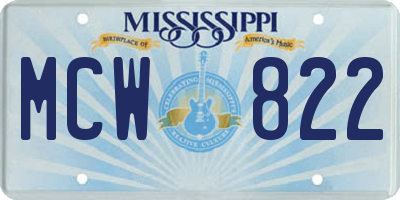 MS license plate MCW822