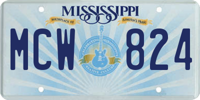 MS license plate MCW824