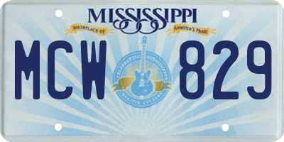 MS license plate MCW829