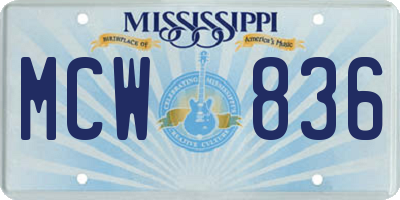 MS license plate MCW836