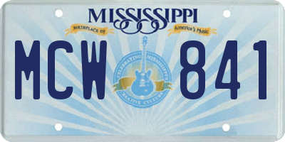 MS license plate MCW841