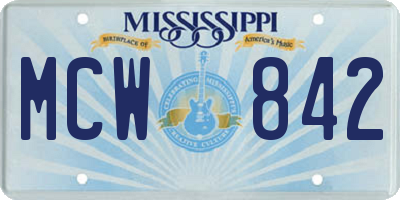 MS license plate MCW842