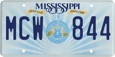 MS license plate MCW844
