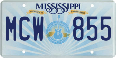 MS license plate MCW855