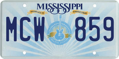 MS license plate MCW859