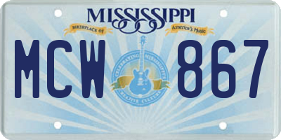MS license plate MCW867