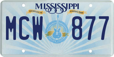 MS license plate MCW877