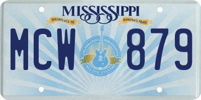 MS license plate MCW879