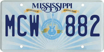 MS license plate MCW882