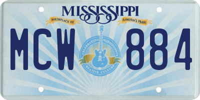 MS license plate MCW884