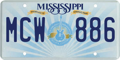 MS license plate MCW886