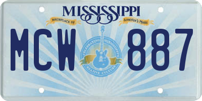 MS license plate MCW887