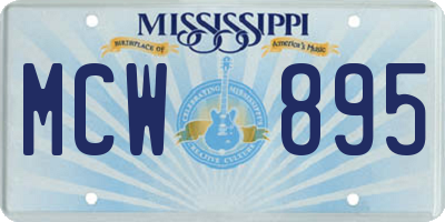MS license plate MCW895