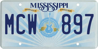 MS license plate MCW897
