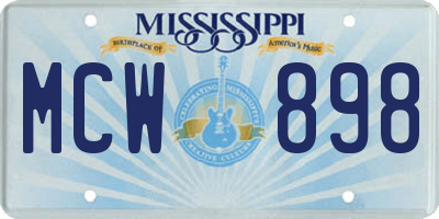 MS license plate MCW898