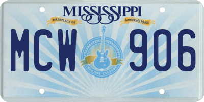 MS license plate MCW906