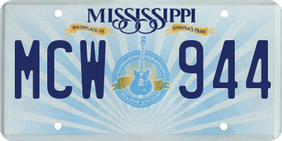 MS license plate MCW944