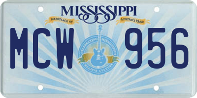 MS license plate MCW956