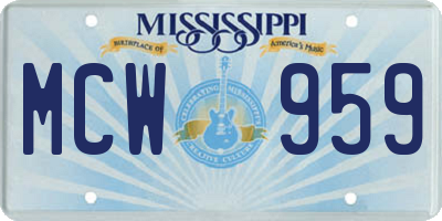 MS license plate MCW959