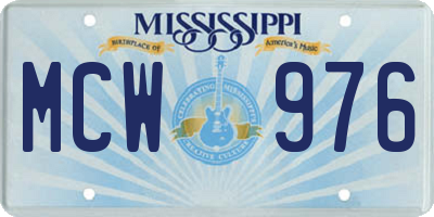 MS license plate MCW976