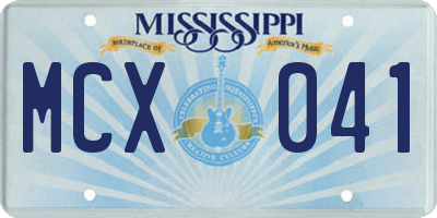 MS license plate MCX041
