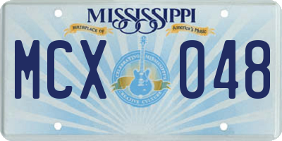 MS license plate MCX048