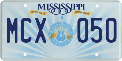 MS license plate MCX050
