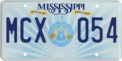 MS license plate MCX054