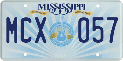 MS license plate MCX057