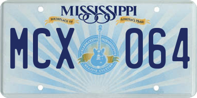 MS license plate MCX064
