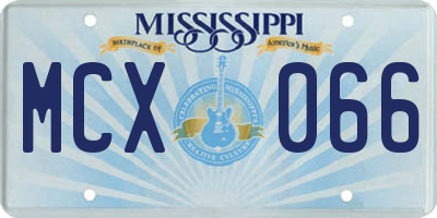 MS license plate MCX066