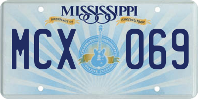 MS license plate MCX069