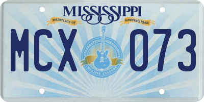 MS license plate MCX073