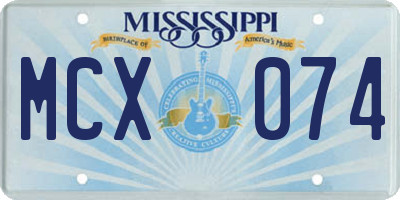MS license plate MCX074