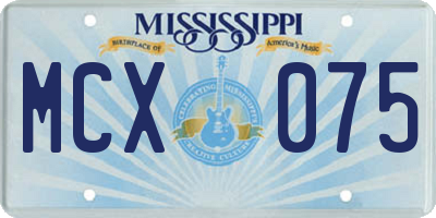 MS license plate MCX075