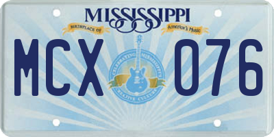 MS license plate MCX076