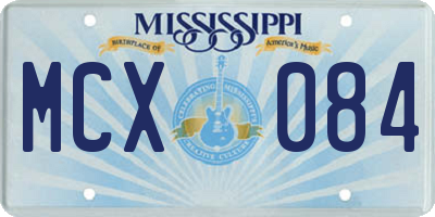 MS license plate MCX084