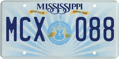 MS license plate MCX088