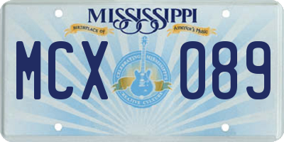 MS license plate MCX089