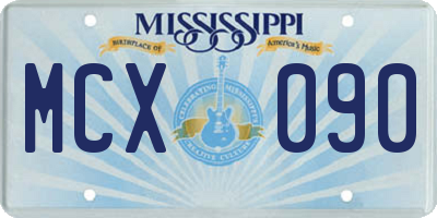 MS license plate MCX090