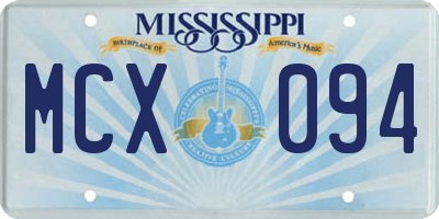MS license plate MCX094