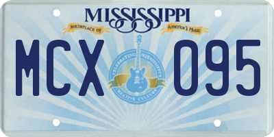 MS license plate MCX095