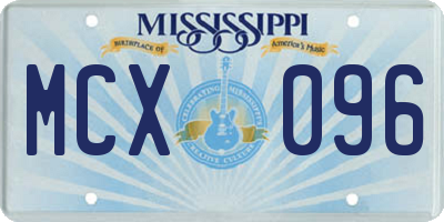 MS license plate MCX096