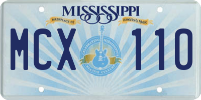 MS license plate MCX110