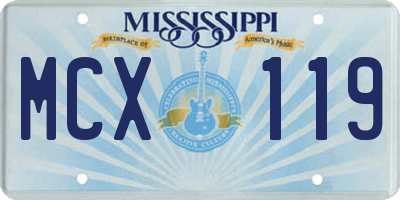 MS license plate MCX119