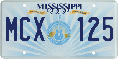 MS license plate MCX125